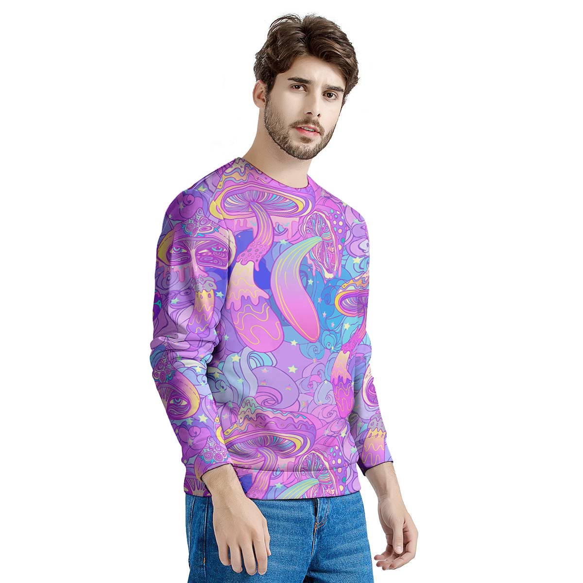 Mushroom Psychedelic Trippy Men's Sweatshirt-grizzshop