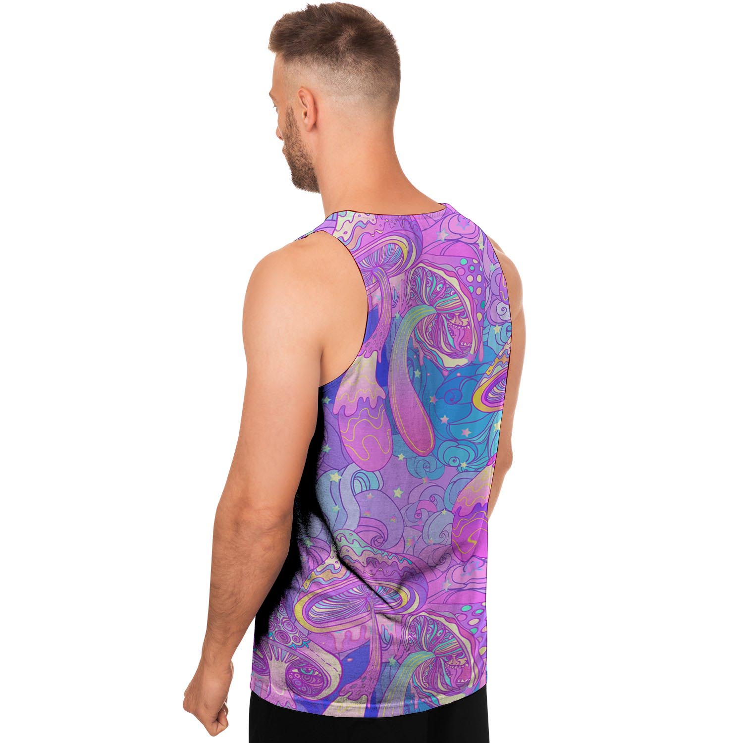 Mushroom Psychedelic Trippy Men's Tank Tops-grizzshop