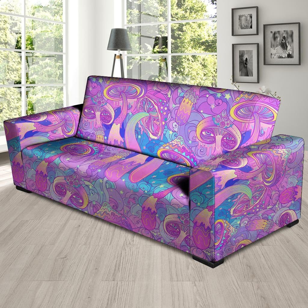 Mushroom Psychedelic Trippy Sofa Cover-grizzshop