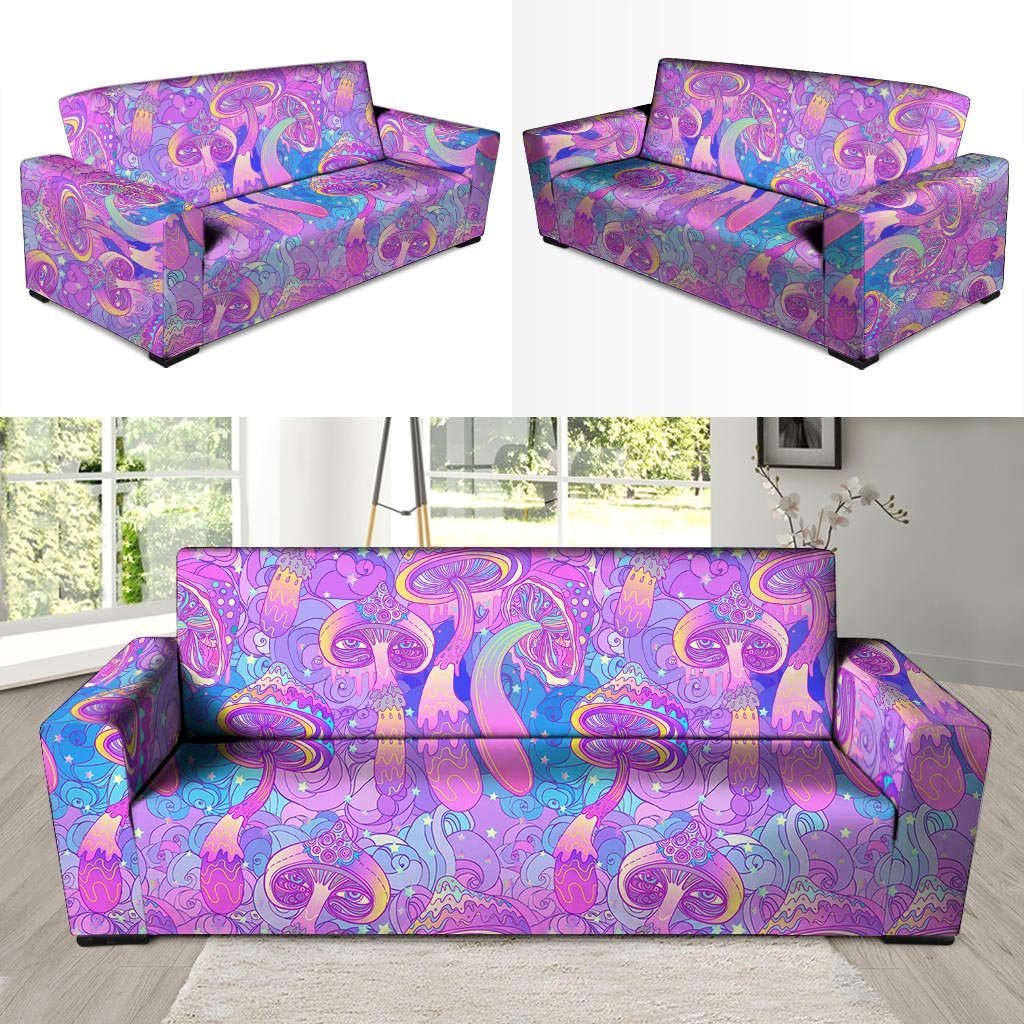 Mushroom Psychedelic Trippy Sofa Cover-grizzshop