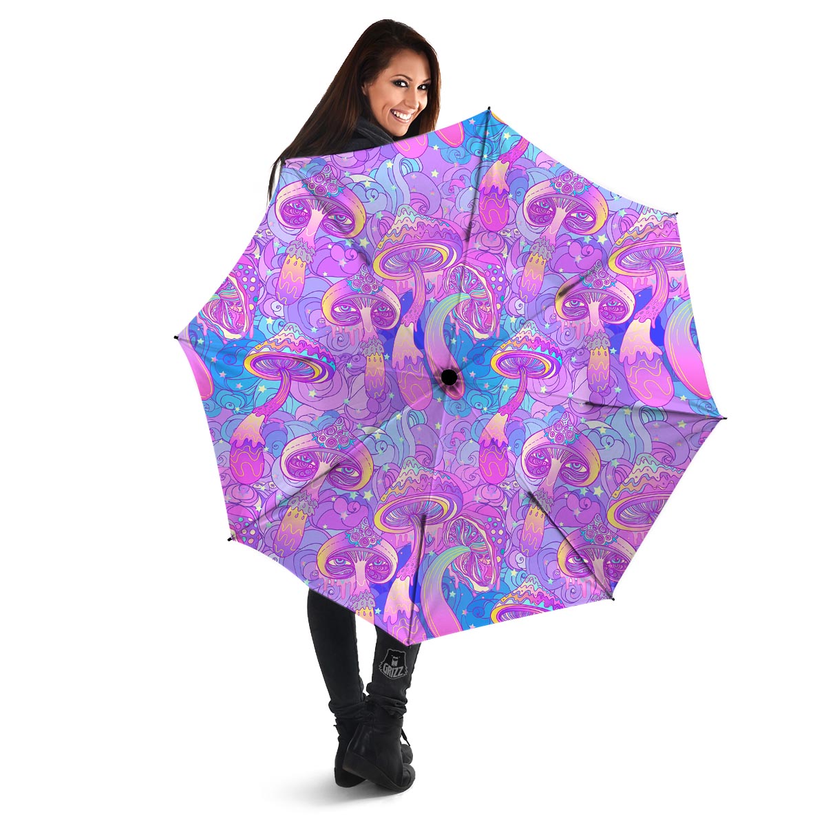 Mushroom Psychedelic Trippy Umbrella-grizzshop