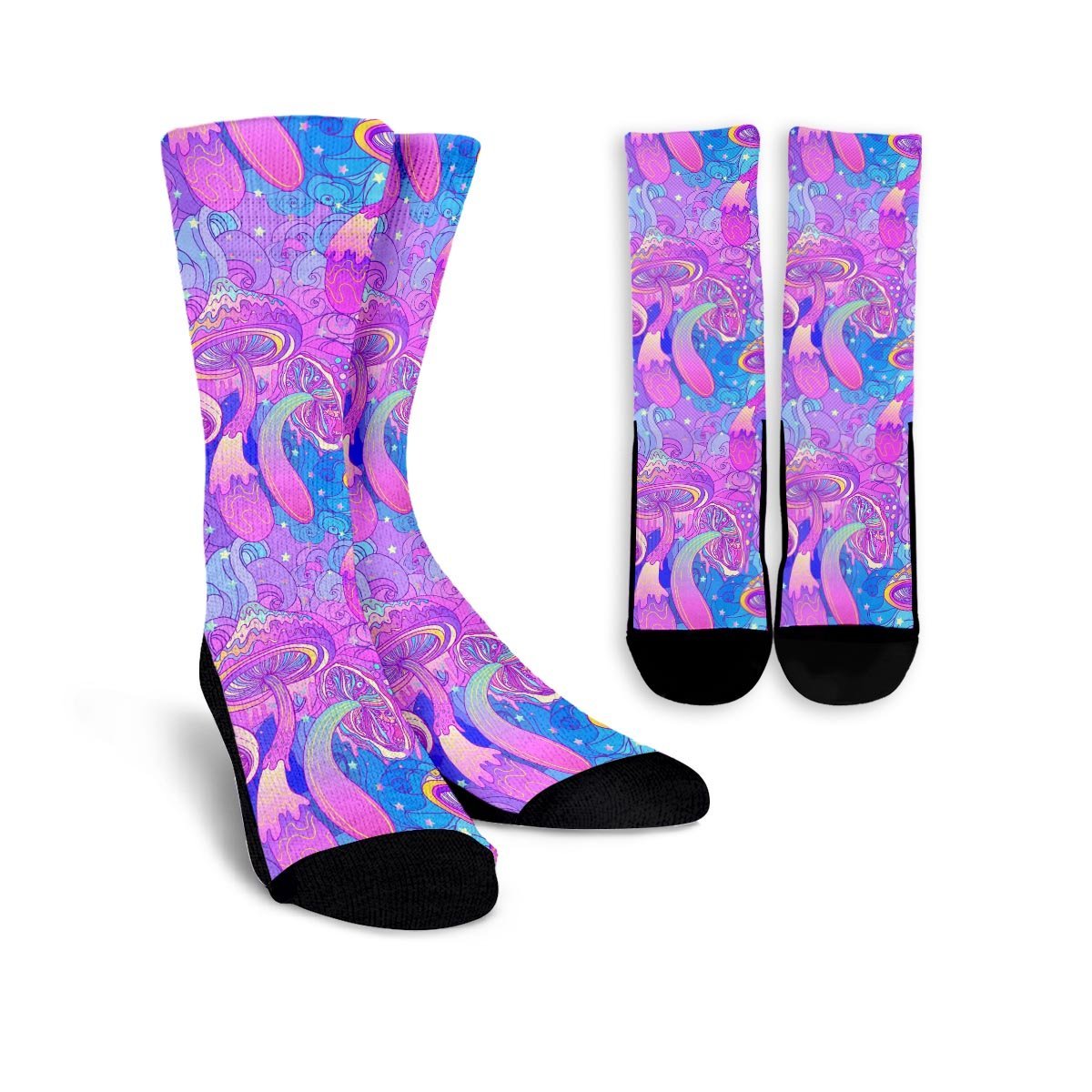 Mushroom Psychedelic Trippy Unisex Socks-grizzshop