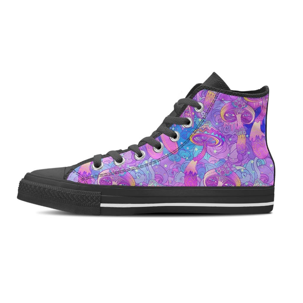 Mushroom Psychedelic Trippy Women's High Top Shoes-grizzshop