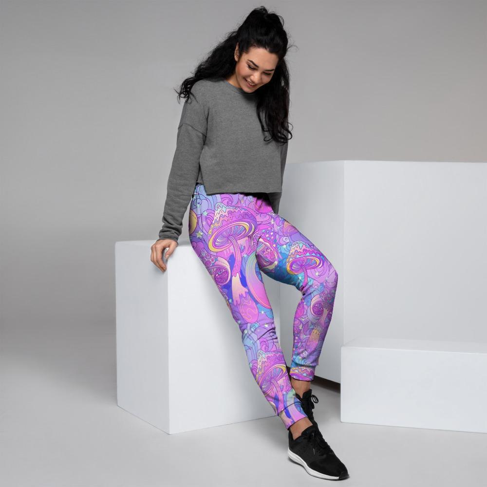 Mushroom Psychedelic Trippy Women's Joggers-grizzshop