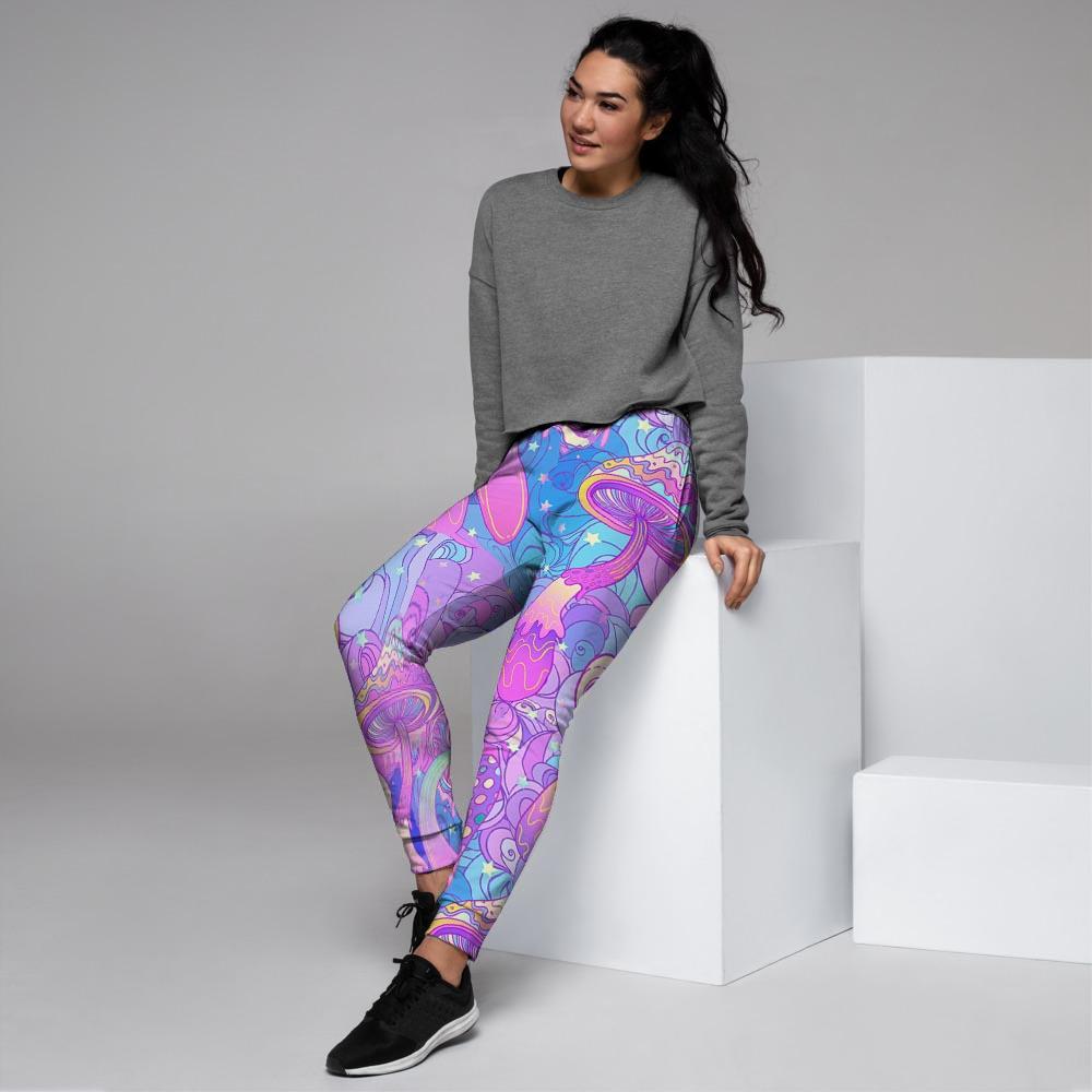 Mushroom Psychedelic Trippy Women's Joggers-grizzshop