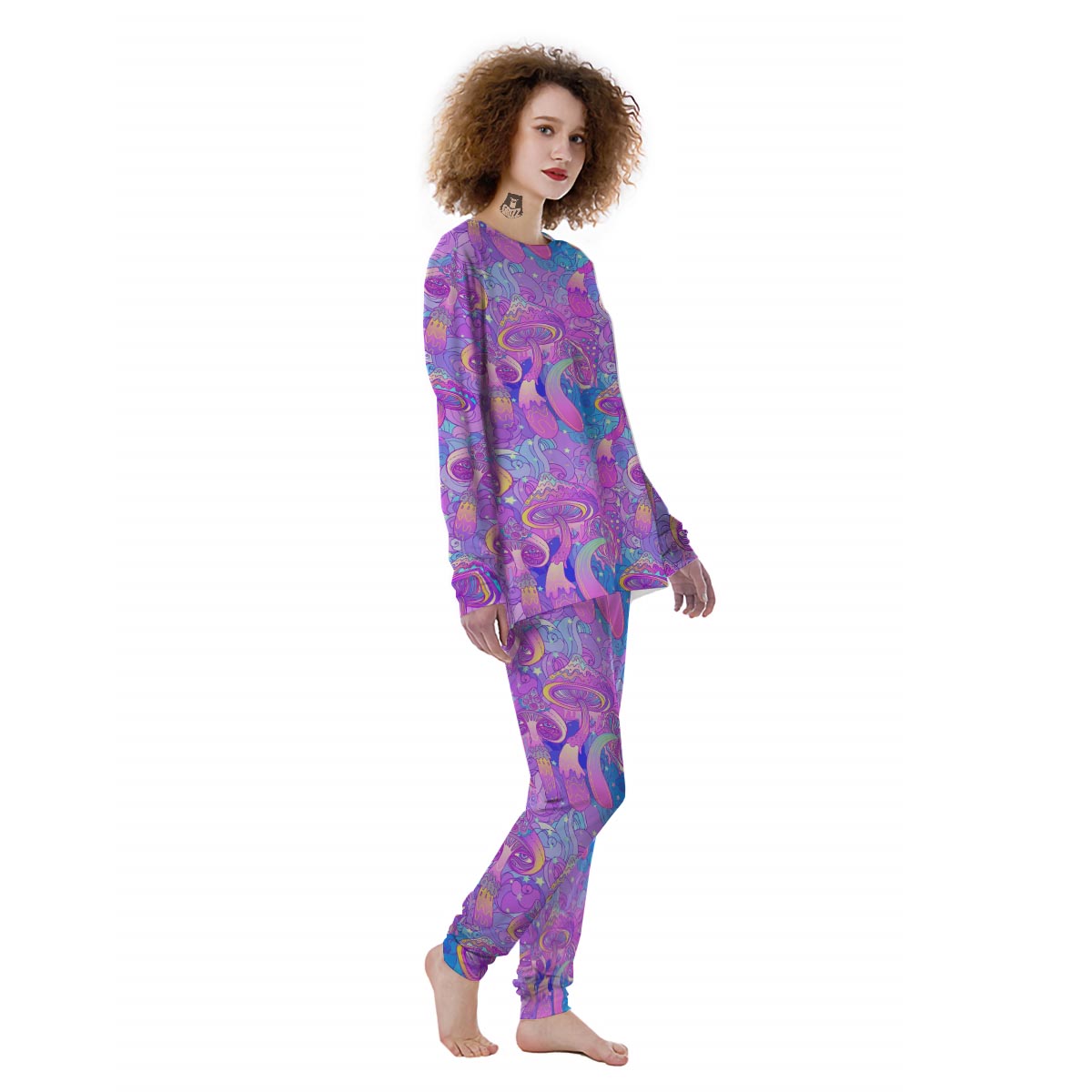 Mushroom Psychedelic Trippy Women's Pajamas-grizzshop