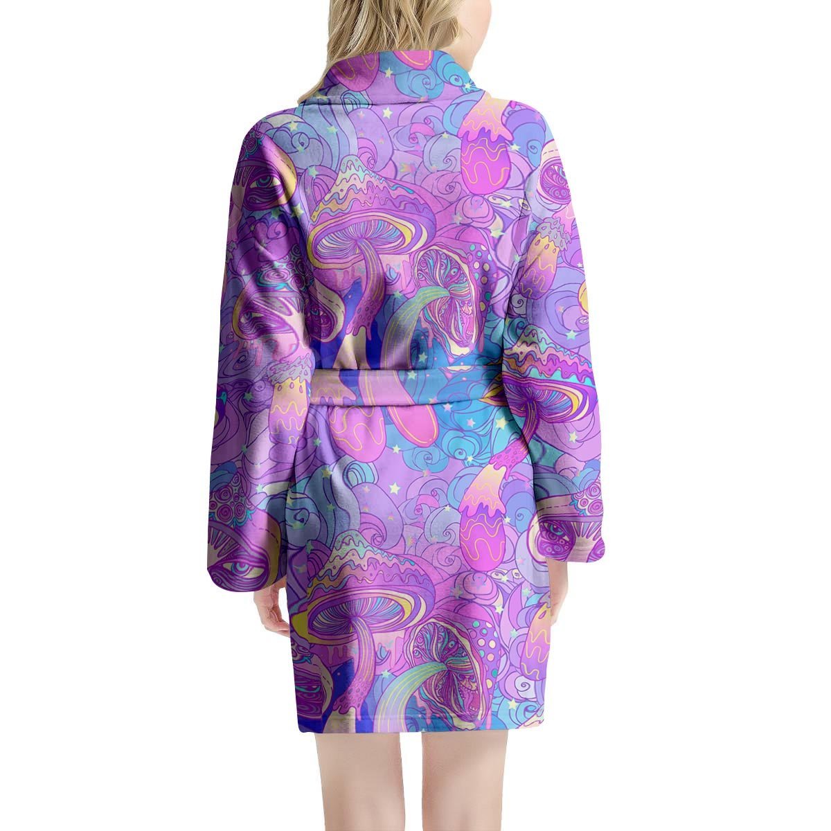 Mushroom Psychedelic Trippy Women's Robe-grizzshop