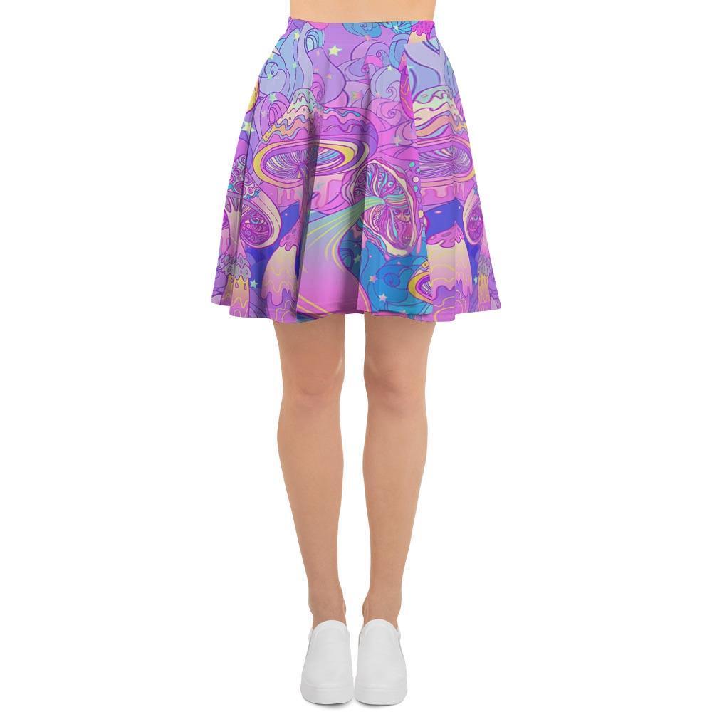 Mushroom Psychedelic Trippy Women's Skirt-grizzshop