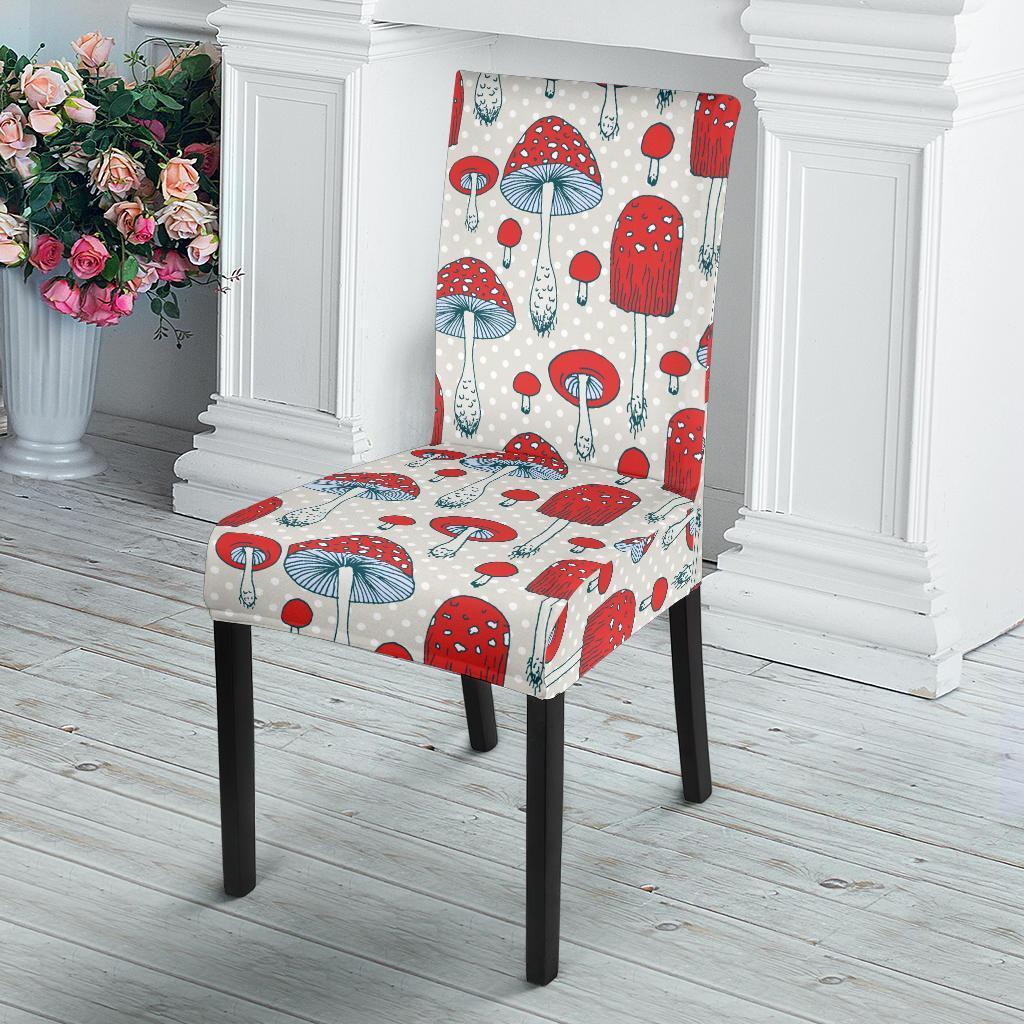 Mushroom Red Dot Print Pattern Chair Cover-grizzshop