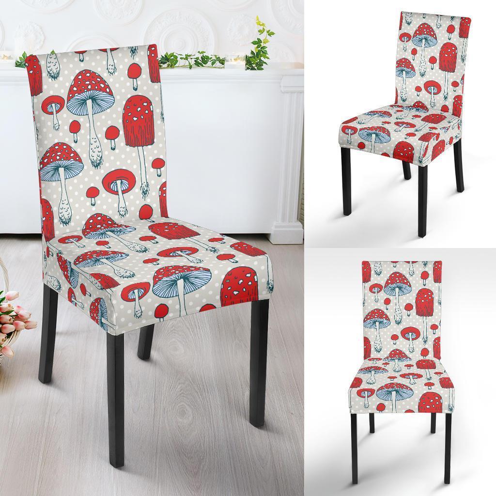 Mushroom Red Dot Print Pattern Chair Cover-grizzshop