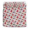 Mushroom Red Dot Print Pattern Duvet Cover Bedding Set-grizzshop