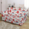 Mushroom Red Dot Print Pattern Loveseat Cover-grizzshop