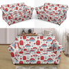 Mushroom Red Dot Print Pattern Loveseat Cover-grizzshop