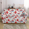 Mushroom Red Dot Print Pattern Loveseat Cover-grizzshop