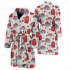 Mushroom Red Dot Print Pattern Men Long Robe-grizzshop