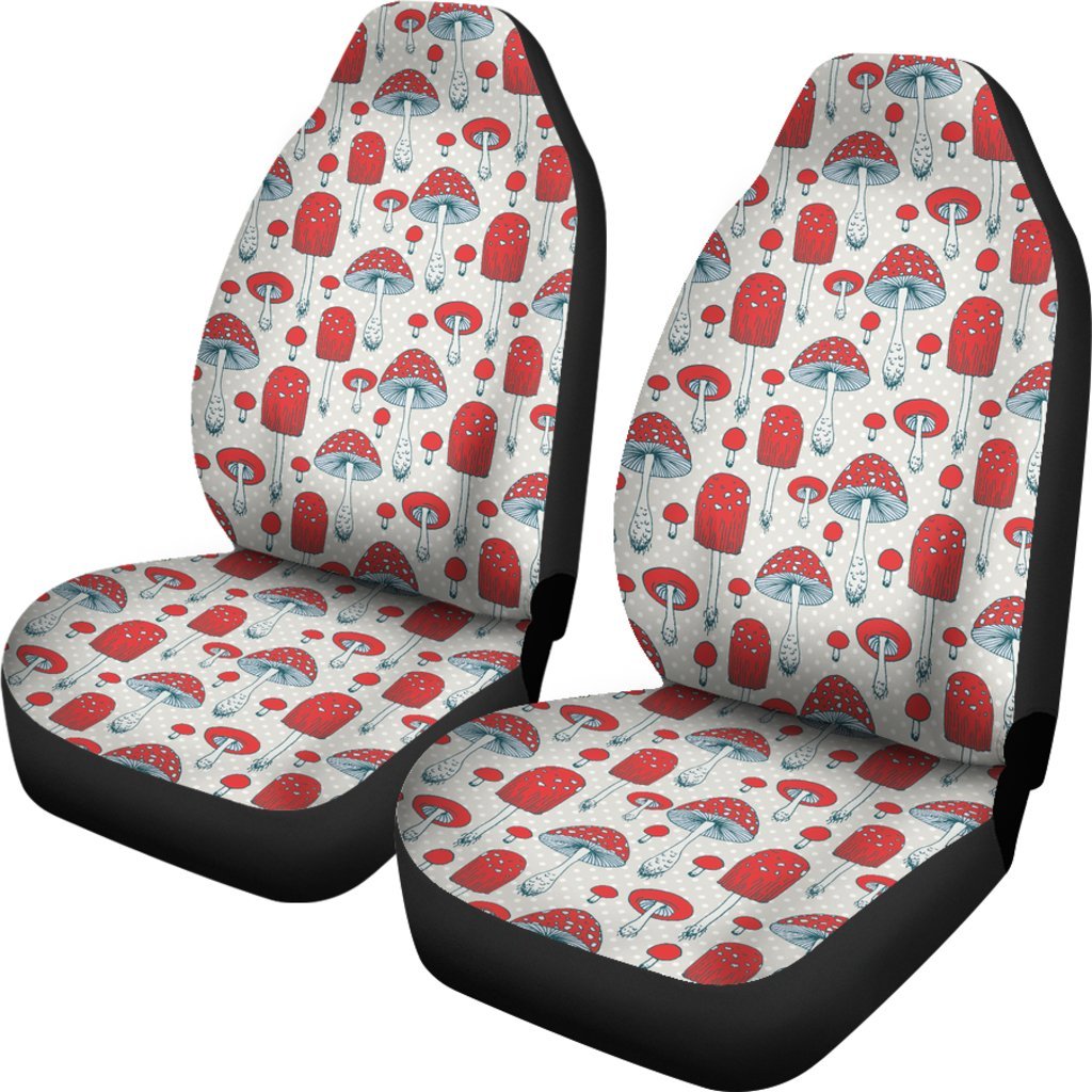 Mushroom Red Dot Print Pattern Universal Fit Car Seat Cover-grizzshop