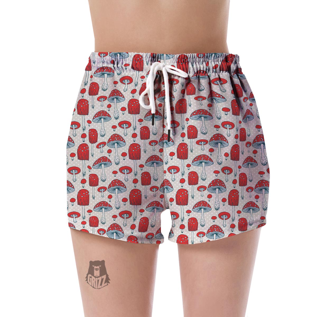 Mushroom Red Dot Print Pattern Women's Shorts-grizzshop