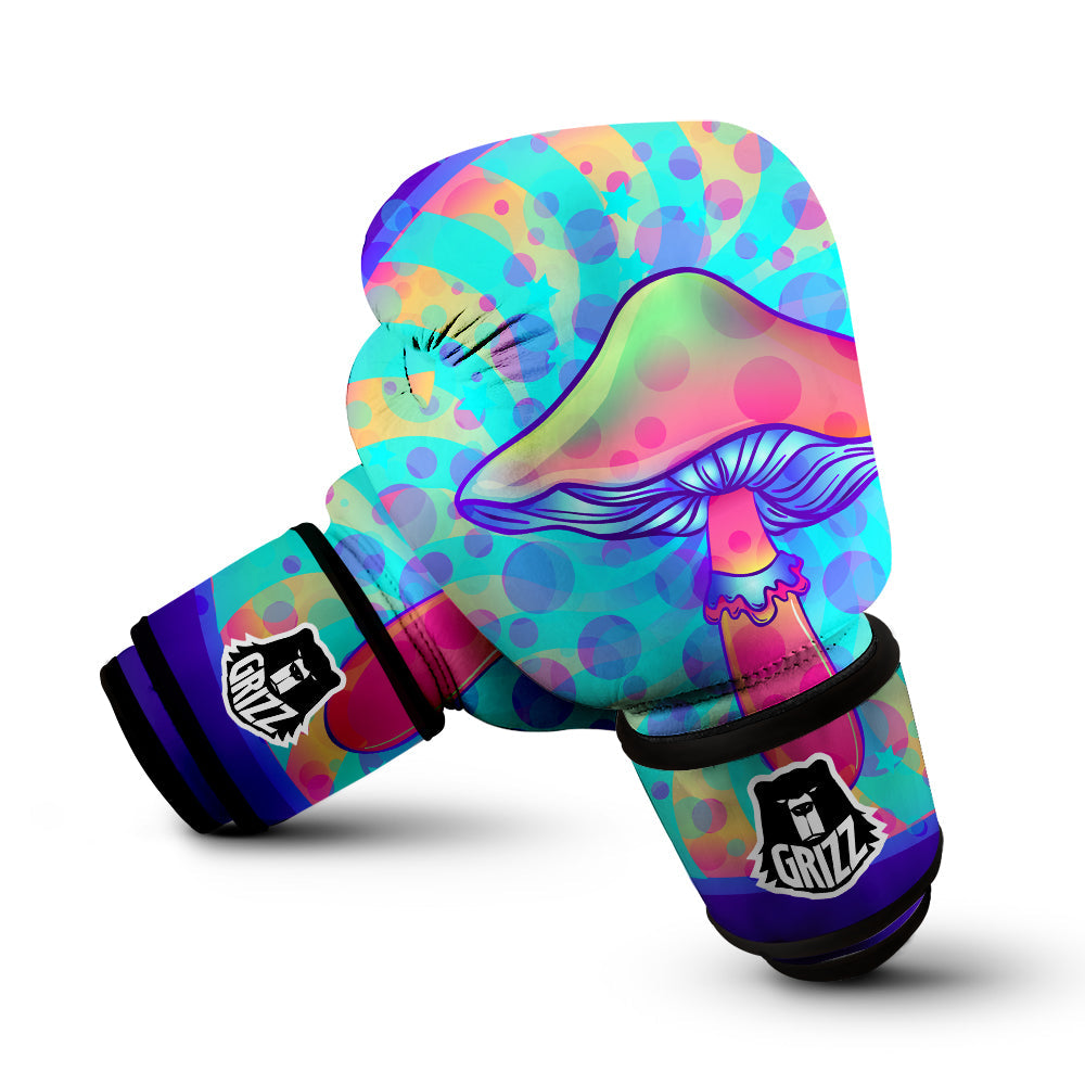 Mushrooms Psychedelic Print Boxing Gloves-grizzshop