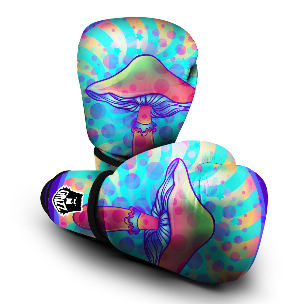 Mushrooms Psychedelic Print Boxing Gloves-grizzshop