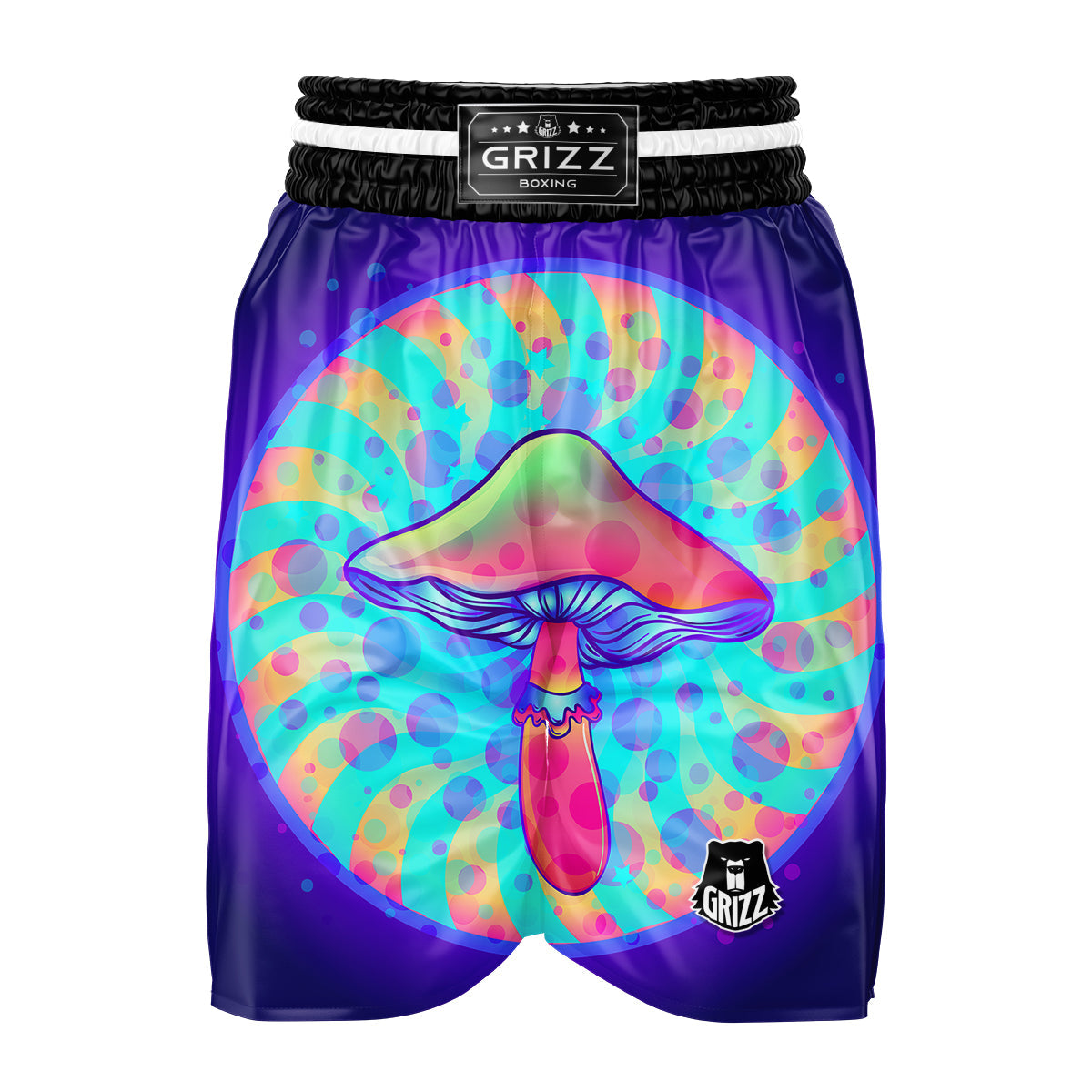 Mushrooms Psychedelic Print Boxing Shorts-grizzshop