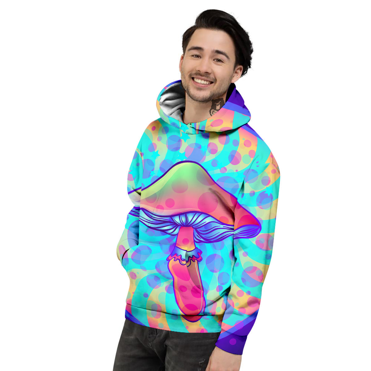 Mushrooms Psychedelic Print Men's Hoodie-grizzshop