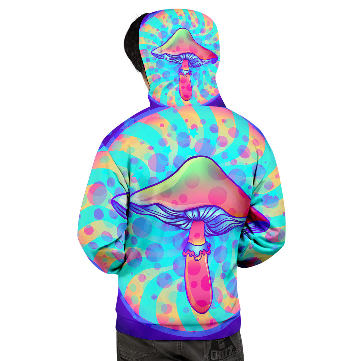 Mushrooms Psychedelic Print Men's Hoodie-grizzshop