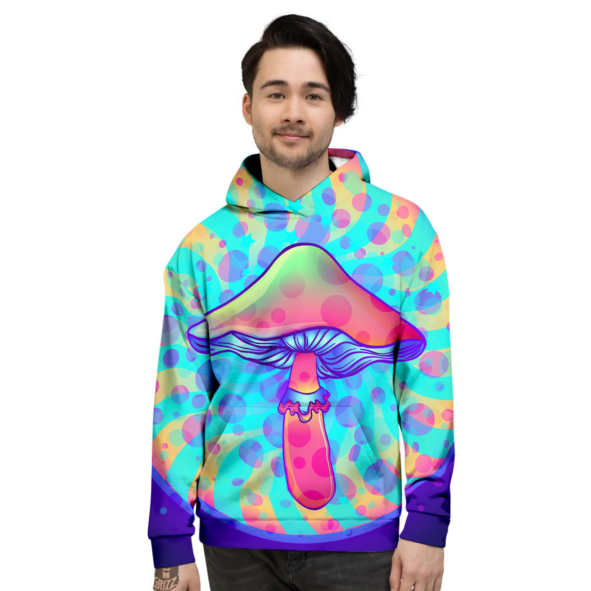 Mushrooms Psychedelic Print Men's Hoodie-grizzshop