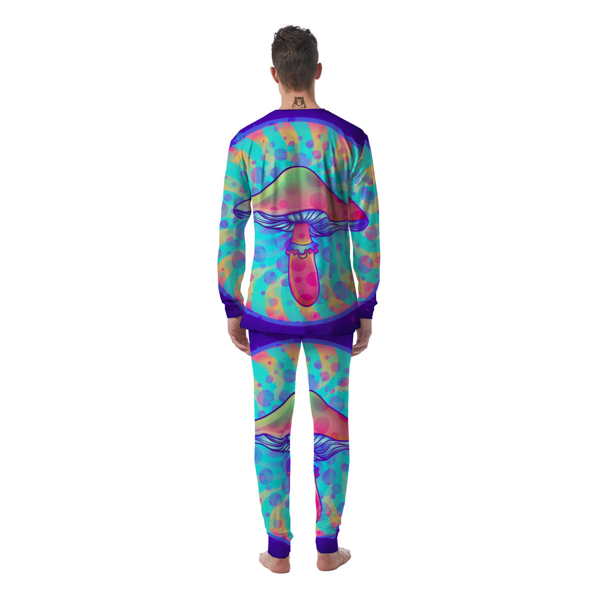 Mushrooms Psychedelic Print Men's Pajamas-grizzshop