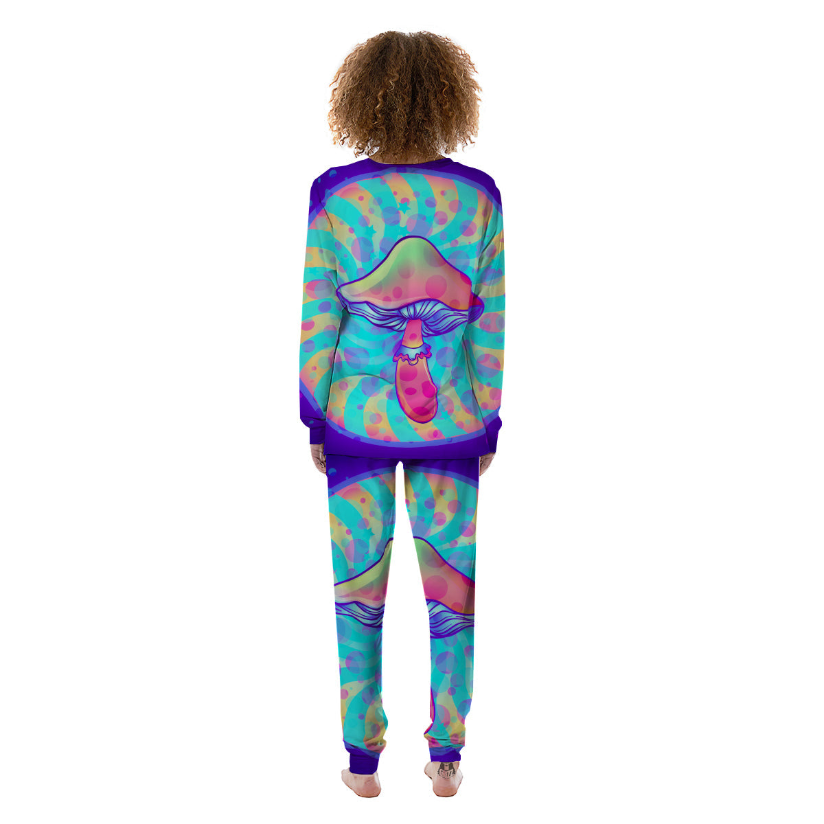 Mushrooms Psychedelic Print Women's Pajamas-grizzshop