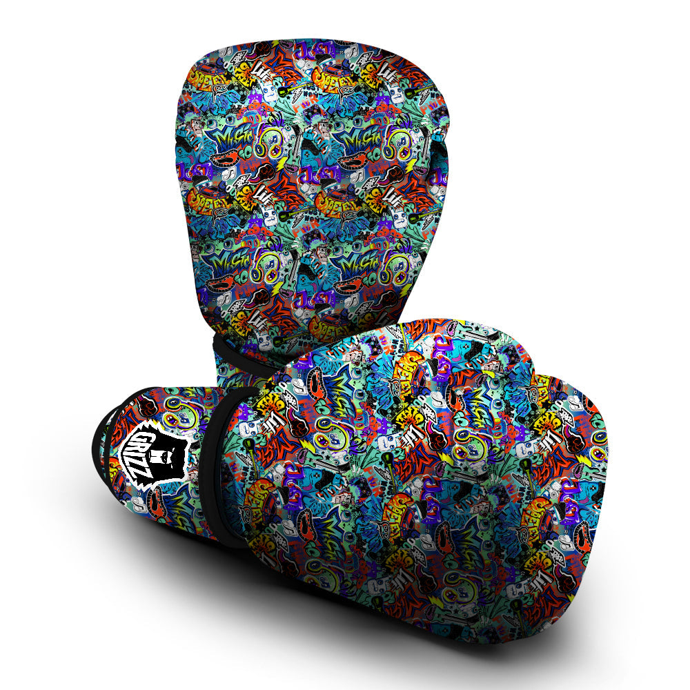 Music Abstract Print Pattern Boxing Gloves-grizzshop