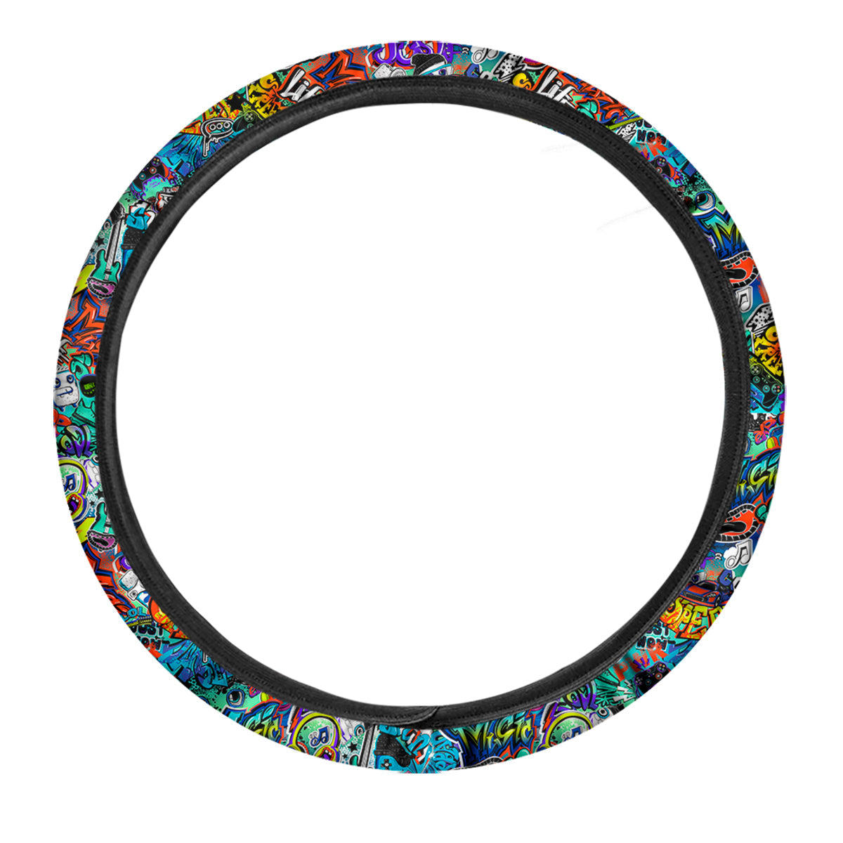 Music Abstract Print Pattern Car Steering Wheel Cover-grizzshop