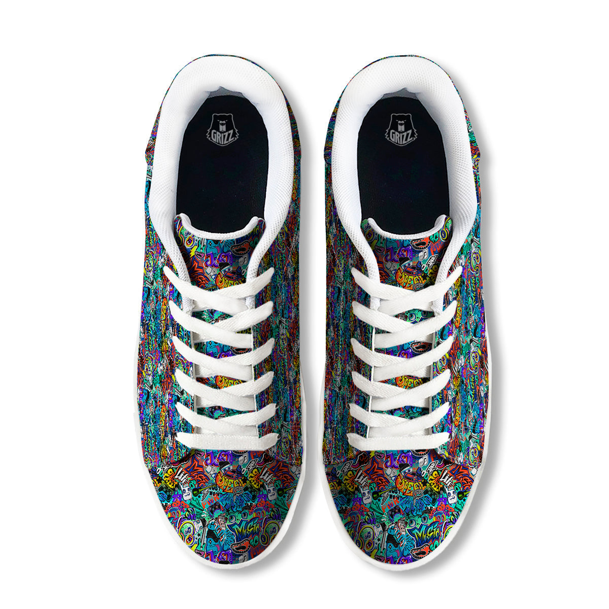 Music Abstract Print Pattern White Low Top Sneakers-grizzshop
