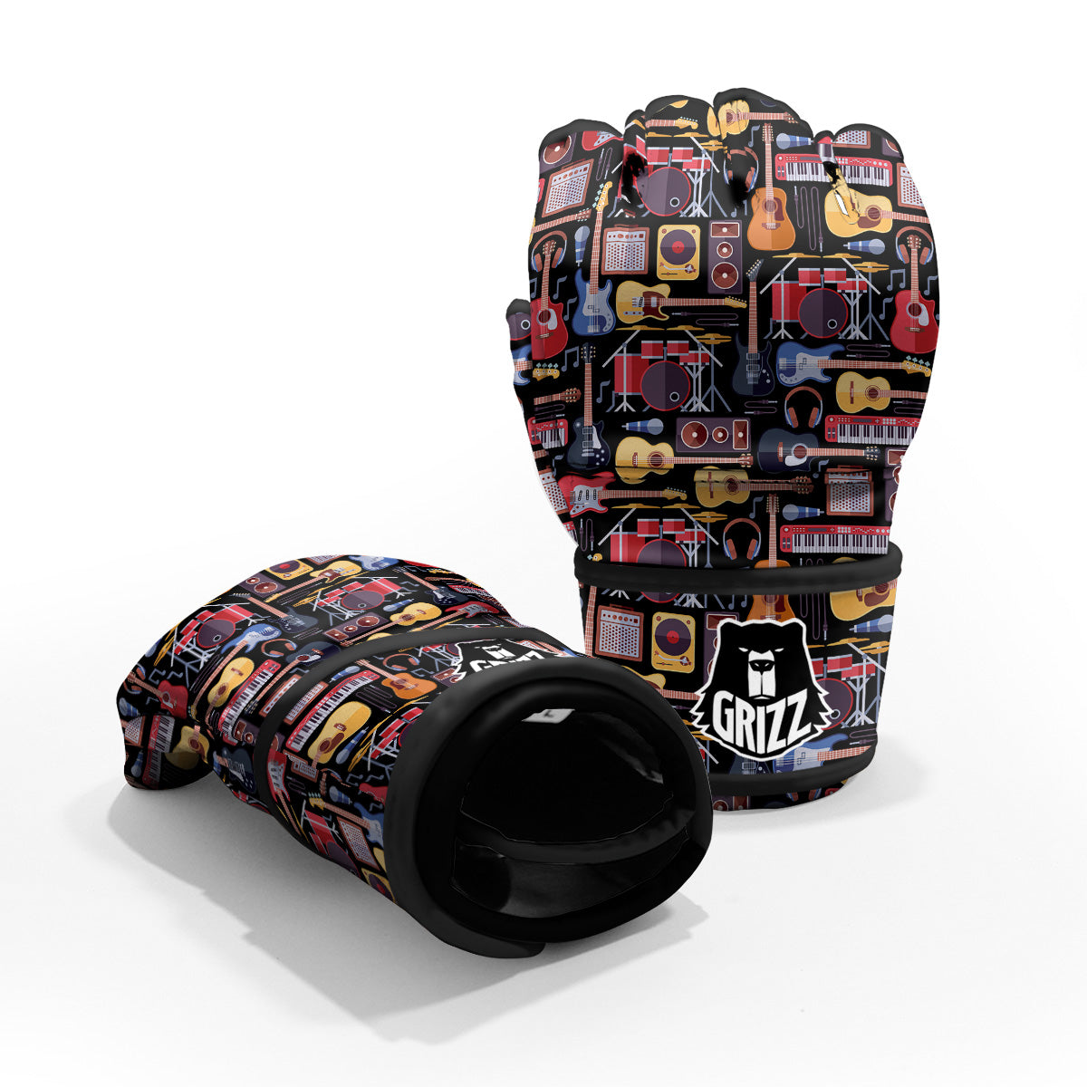 Music Instruments Print Pattern MMA Gloves-grizzshop