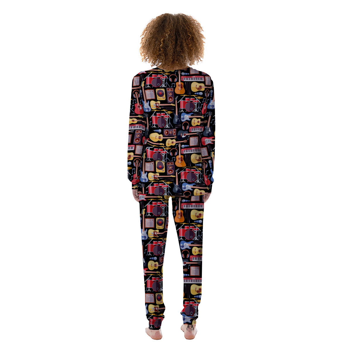 Music Instruments Print Pattern Women's Pajamas-grizzshop