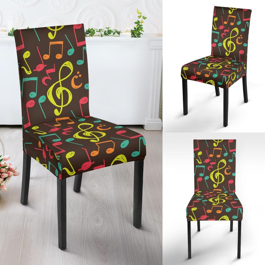Music Note Colorful Pattern Print Chair Cover-grizzshop