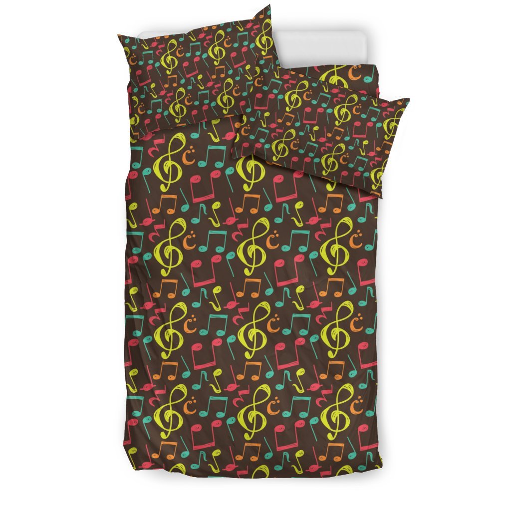 Music Note Colorful Pattern Print Duvet Cover Bedding Set-grizzshop