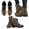 Music Note Colorful Pattern Print Men Women Leather Boots-grizzshop