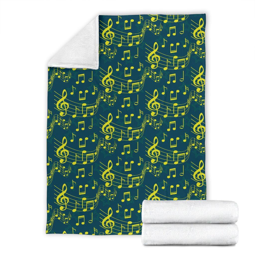 Music Note Pattern Print Blanket-grizzshop