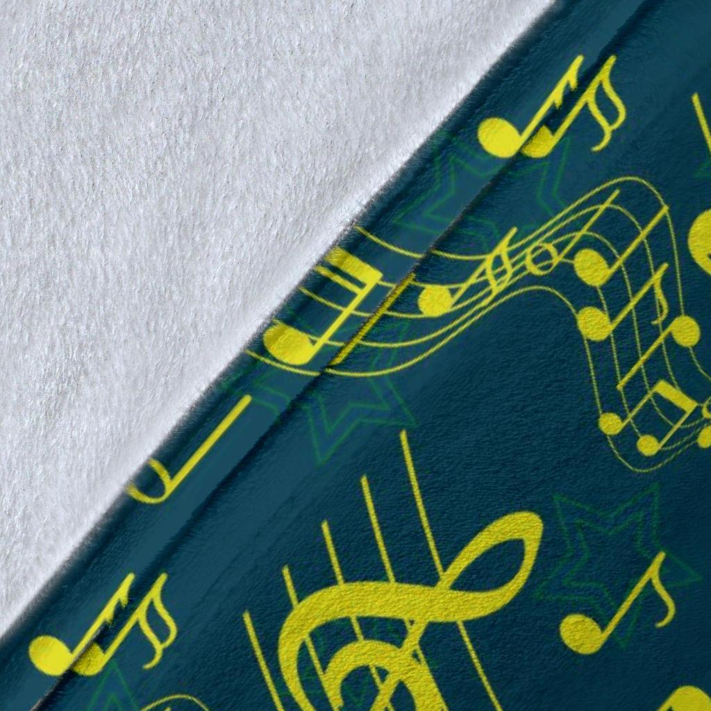 Music Note Pattern Print Blanket-grizzshop