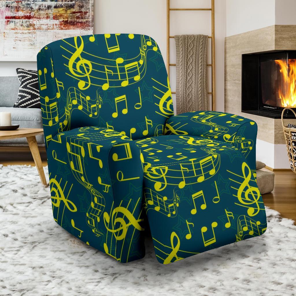 Music Note Pattern Print Recliner Cover-grizzshop