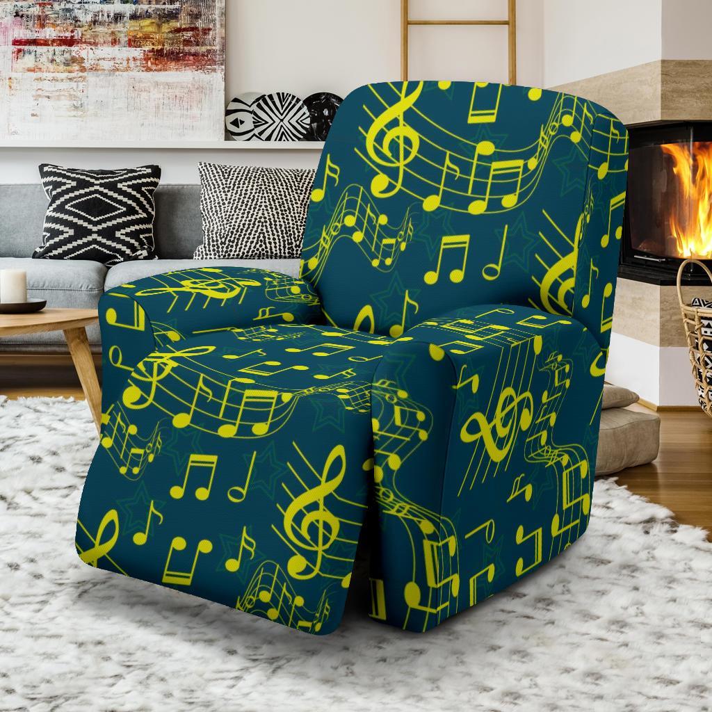 Music Note Pattern Print Recliner Cover-grizzshop