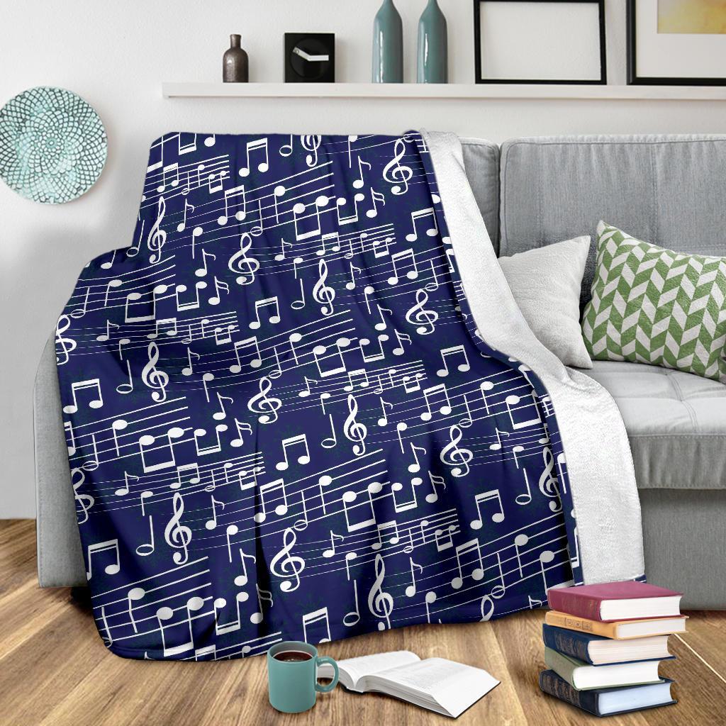 Music Note Print Pattern Blanket-grizzshop