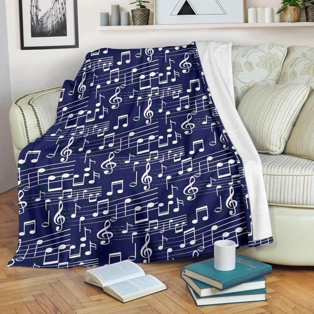 Music Note Print Pattern Blanket-grizzshop