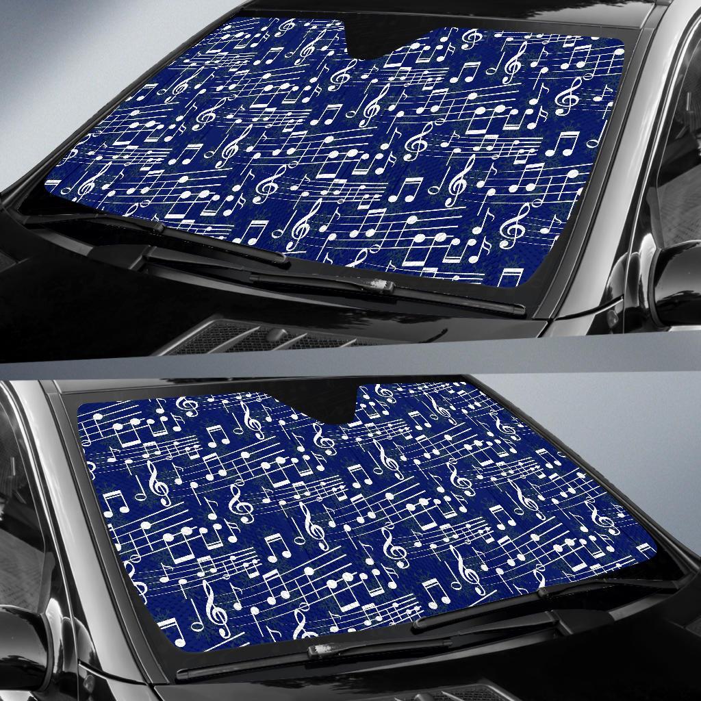 Music Note Print Pattern Car Sun Shade-grizzshop