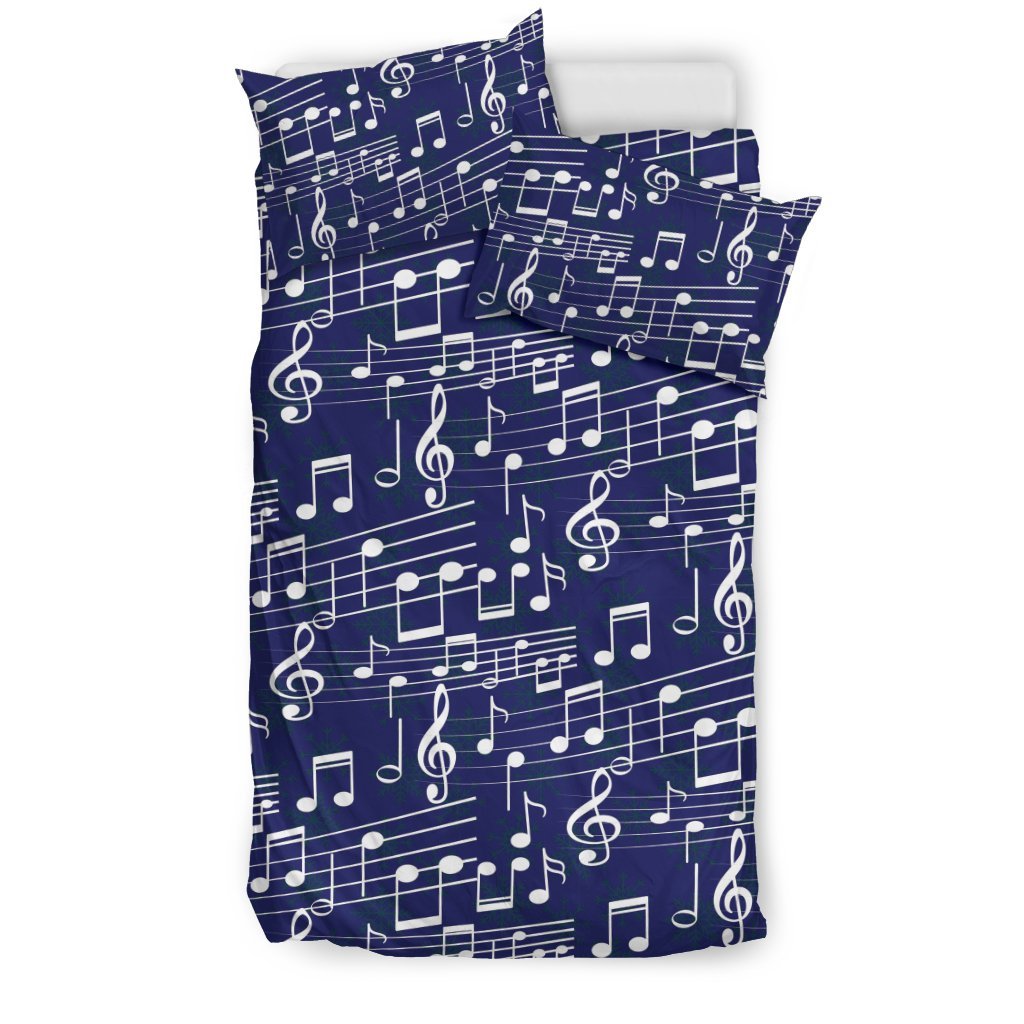 Music Note Print Pattern Duvet Cover Bedding Set-grizzshop