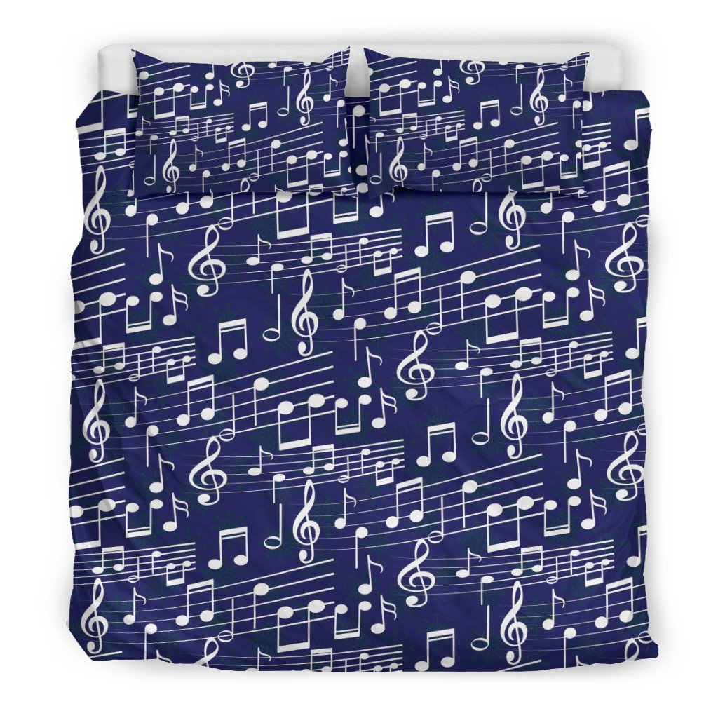 Music Note Print Pattern Duvet Cover Bedding Set-grizzshop