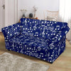 Music Note Print Pattern Loveseat Cover-grizzshop