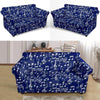 Music Note Print Pattern Loveseat Cover-grizzshop