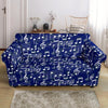 Music Note Print Pattern Loveseat Cover-grizzshop