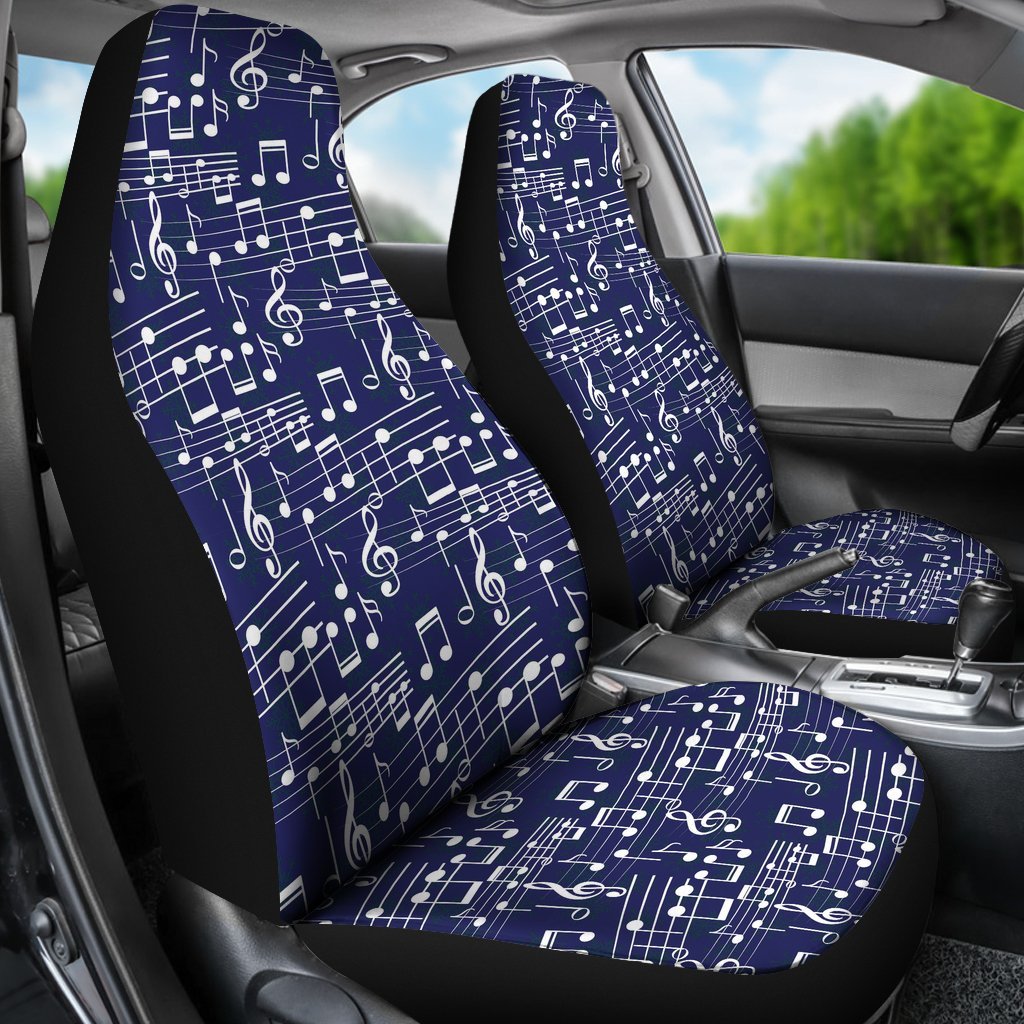 Music Note Print Pattern Universal Fit Car Seat Cover-grizzshop